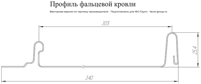 Кликфальц Гранд Лайн (Grand Line) Mini PurLite Matt 0,5 в Туле фото чертёж