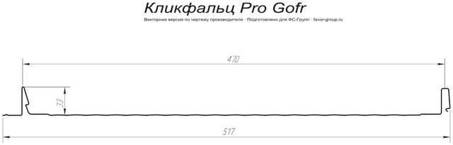 Кликфальц Гранд Лайн (Grand Line) Pro Gofr Atlas 0,5 в Туле фото чертёж