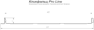 Кликфальц Гранд Лайн (Grand Line) Pro Line Rooftop Matte (Стальной бархат) 0,5 в Туле фото чертёж
