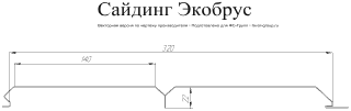 Металлический сайдинг Гранд Лайн (Grand Line) ЭкоБрус 3D 0,45 Print Elite в Туле фото чертёж