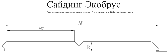 Металлический сайдинг Гранд Лайн (Grand Line) ЭкоБрус 3D 0,45 Print Elite в Туле фото чертёж