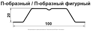 Штакетник Гранд Лайн (Grand Line) П-образный Satin 0,5 фигурный в Туле фото чертёж