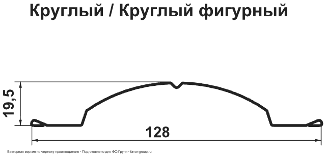 Штакетник Гранд Лайн (Grand Line) Круглый Полиэстер 0,4 фигурный в Туле фото чертёж