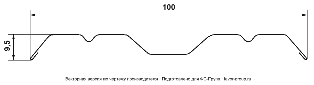 Штакетник Гранд Лайн (Grand Line) Twin Print Premium 0,45 прямой в Туле фото чертёж