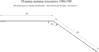 Планка конька плоского Grand Line 190x190 Satin Matt 0,5 в Туле фото чертёж