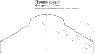 Планка конька фигурного Grand Line 150x150 Drap 0,45 в Туле фото чертёж