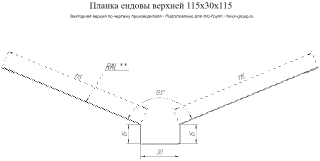 Планка ендовы верхней Grand Line 115x30x115 Полиэстер 0,45 в Туле фото чертёж