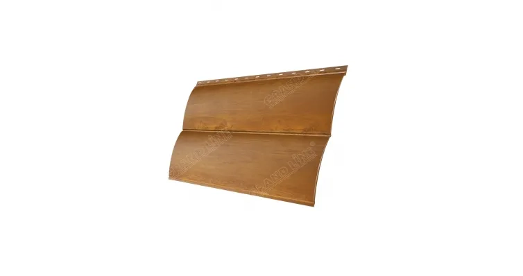 Металлический сайдинг Гранд Лайн (Grand Line) Блок-хаус 0,45 Print Premium Golden Wood