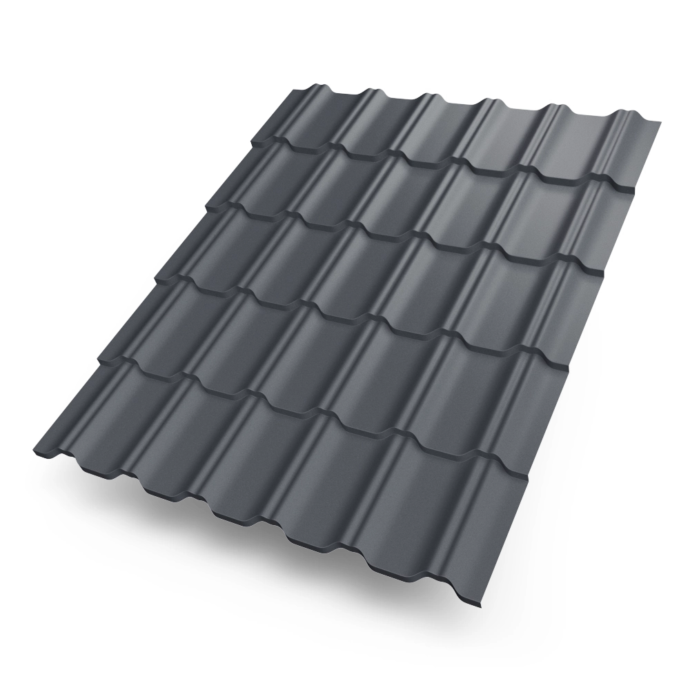 Металлочерепица Гранд Лайн (Grand Line) Kvinta plus Rooftop Matte (Стальной бархат) 0,5