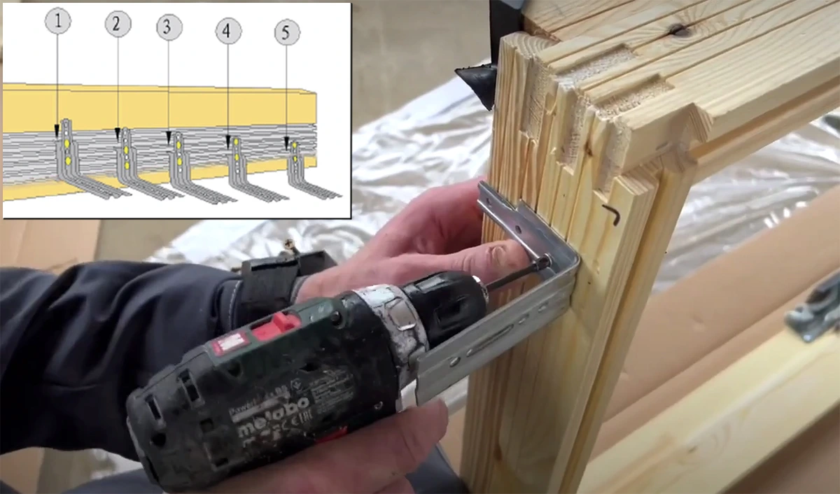 Монтаж крепежа на раму