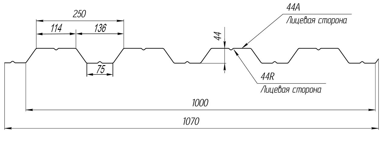 Профнастил НС44
