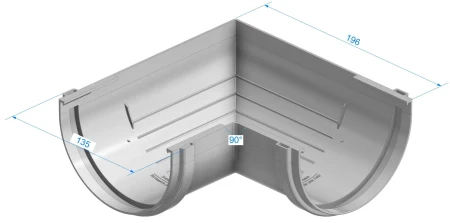 Угол желоба универсальный d-120 мм 90° ПВХ Döcke Standard в Туле фото