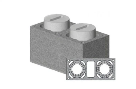 Комплект блок-опора Schiedel Uni 0.33 пм для двухходового дымохода без вентканала Ø-200/200 мм