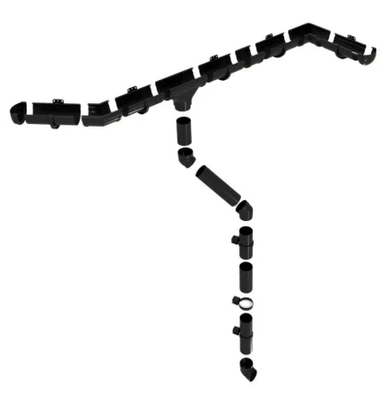 Желоб полукруглый ПВХ d-135 мм 3 м Grand Line Дизайн черный RAL 9005