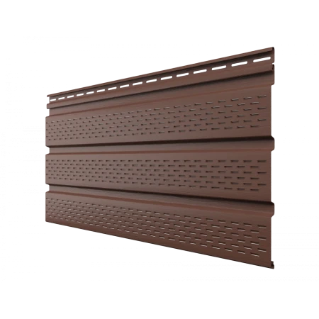 Виниловый софит Технониколь с полной перфорацией каштан