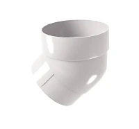 Колено трубы d-90 мм 45 гр ПВХ ГрандЛайн белое RAL 9003