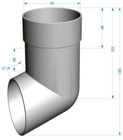 Колено стока (наконечник) d-85 мм ПВХ Döcke Premium в Туле фото