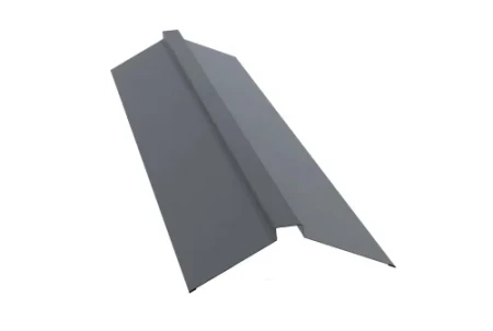 Планка конька плоского Grand Line 150x40x150 0,45 Полиэстер цвет RAL 9006