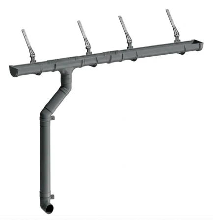 Комплект пластикового водостока d-120x85 мм Döcke Premium графит RAL 7024 в Туле фото