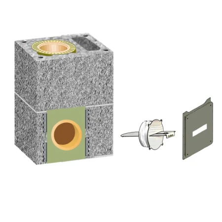 Комплект шибера для одноходового дымохода Schiedel Uni с вентканалом Ø-250L мм