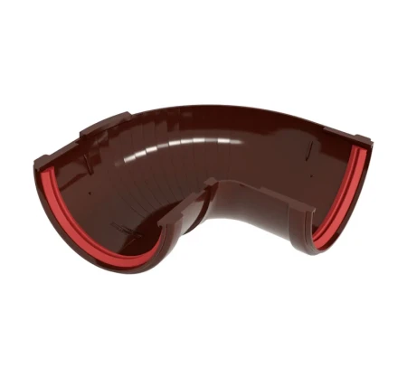 Угол желоба составной d-120 мм 90-150 гр ПВХ Grand Line Классика шоколадный RAL 8017