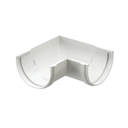 Угол желоба универсальный d-120 мм 90 гр ПВХ Döcke Standard белый RAL 9003