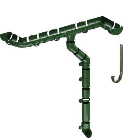 Труба водосточная ПВХ d-80 мм 1 м Döcke Standard зеленая RAL 6005