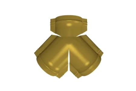 Тройник Y конька полукруглого Grand Line 0,45 Полиэстер цвет RAL 1018 Тройник Y конька полукруглого Grand Line 0,45 Полиэстер цвет RAL 1018