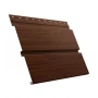 Металлический софит Grand Line Квадро Брус Print Elite 0,45 с полной перфорацией Choco Wood