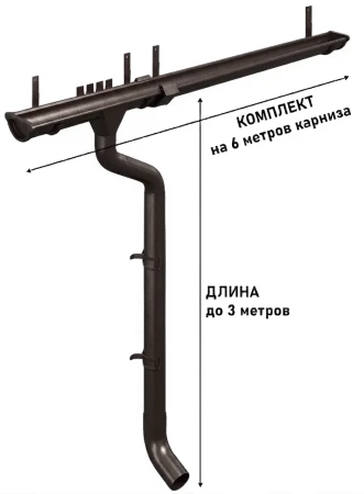Комплект металлического водостока d-150x100 мм Металл Профиль FORAMINA PUR Purman двухсторонний RR 32 в Туле фото