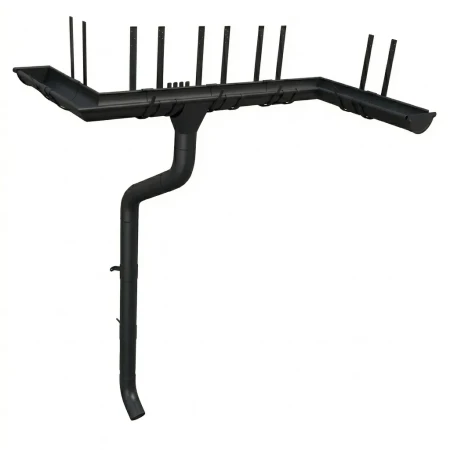 Комплект металлического водостока ГрандЛайн GL PU d-125x90 мм 6 м/3 м Полиуретан RAL 9005 в Туле фото