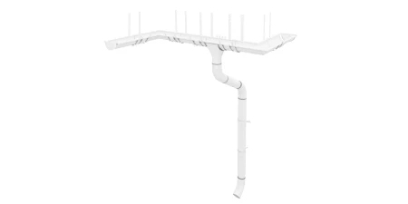 Угол желоба наружный d-125 мм 90 гр Grand Line Optima Полиэстер двухсторонний 0,55 RAL 9003