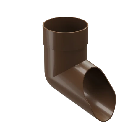 Колено стока (наконечник) d-85 мм ПВХ Döcke Premium каштан RAL 8017