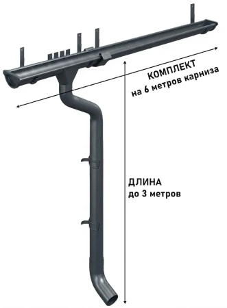 Комплект металлического водостока d-150x100 мм Металл Профиль FORAMINA PUR Purman двухсторонний RAL 7024 в Туле фото