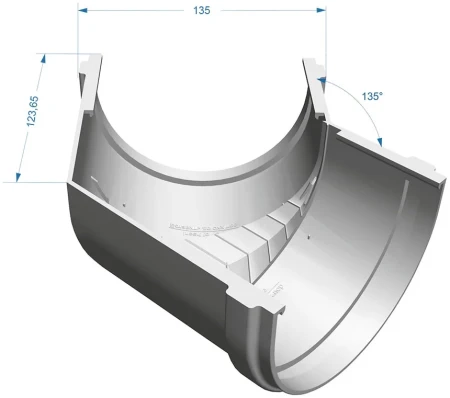 Угол желоба универсальный d-120 мм 135° ПВХ Döcke Premium в Туле фото