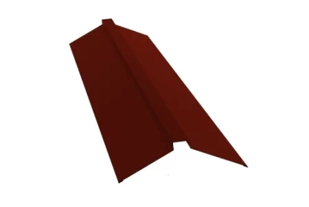 Планка конька плоского Grand Line 115x30x115 0,5 Velur цвет RAL 3009 Планка конька плоского Grand Line 115x30x115 0,5 Velur цвет RAL 3009