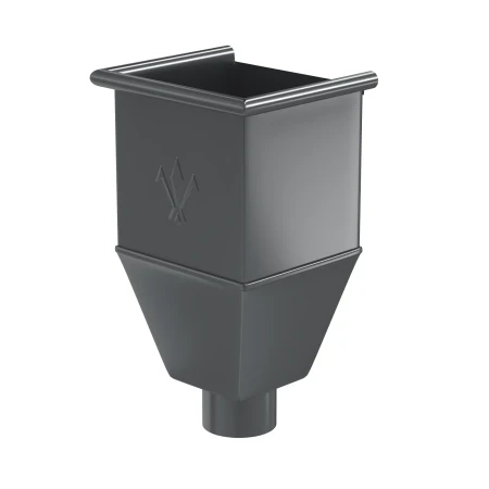 Воронка водосборная квадратная удлиненная для трубы d-100 мм Aquasystem Premium Pural 0,6 RAL 7024