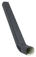 Труба прямоугольная с коленом 3 м ГрандЛайн Vortex Полиэстер 0,45 RAL 7024 (графитовый серый)