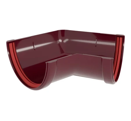 Угол желоба универсальный d-120 мм 135 гр ПВХ Grand Line Классика бордо RAL 3005