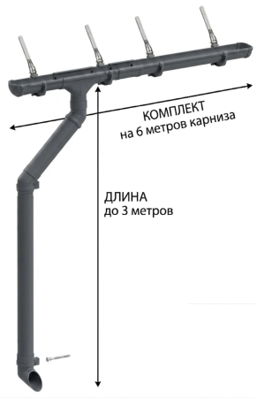 Комплект пластикового водостока d-141x100 мм Döcke lux графит RAL 7024 в Туле фото