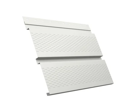 Металлический софит Grand Line Квадро Брус Velur 0,5 с полной перфорацией Ral 9003