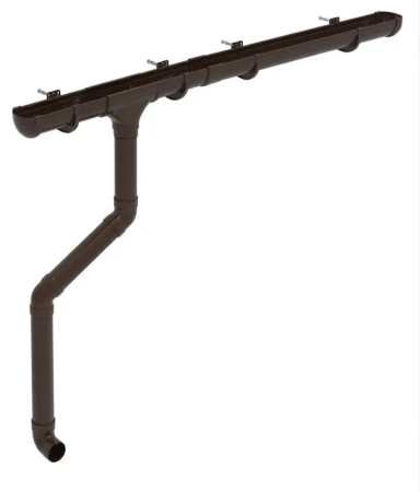 Комплект пластикового водостока d-135/90 мм ГрандЛайн Дизайн шоколадный RAL 8017 в Туле фото