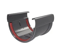 Соединитель желоба d-135 мм ПВХ ГрандЛайн Дизайн графит RAL 7024