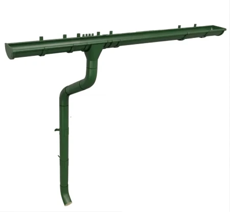Комплект металлического водостока ГрандЛайн GL PU d-125x90 мм 6 м/3 м Полиуретан RAL 6005 (зелёный мох) в Туле фото