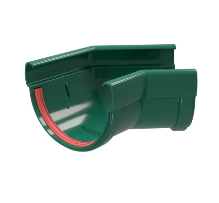 Угол желоба универсальный d-135 мм 135 гр ПВХ Grand Line Дизайн зеленый RAL 6005