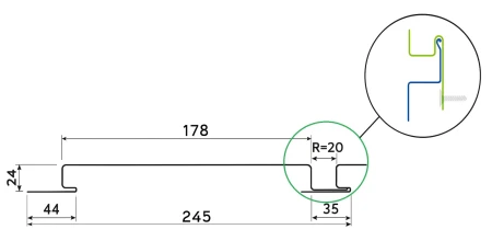 Линеарные панели Металл Профиль Линеарная панель  Primepanel-Т-Г 24х178 мм с рустом Оцинкованная 0,7 в Туле фото