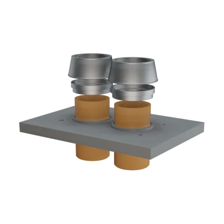 Верхний комплект Schiedel Uni двухходовой без вентканала (обмуровка кирпичом 11.5 см) Ø-200/200 мм