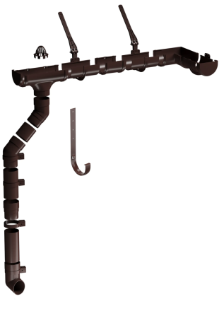 Комплект пластикового водостока d-120x85 мм Döcke Premium шоколад RAL 8019 в Туле фото