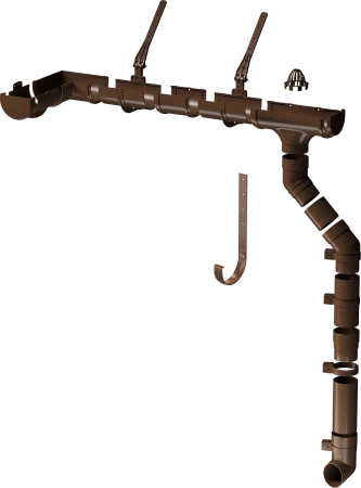 Воронка желоба ПВХ d-120x85 мм Döcke Premium каштан RAL 8017