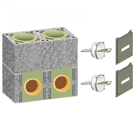 Комплект шибера для двухходового дымохода Schiedel Uni без вентканала Ø-200/180 мм (2 задвижки)